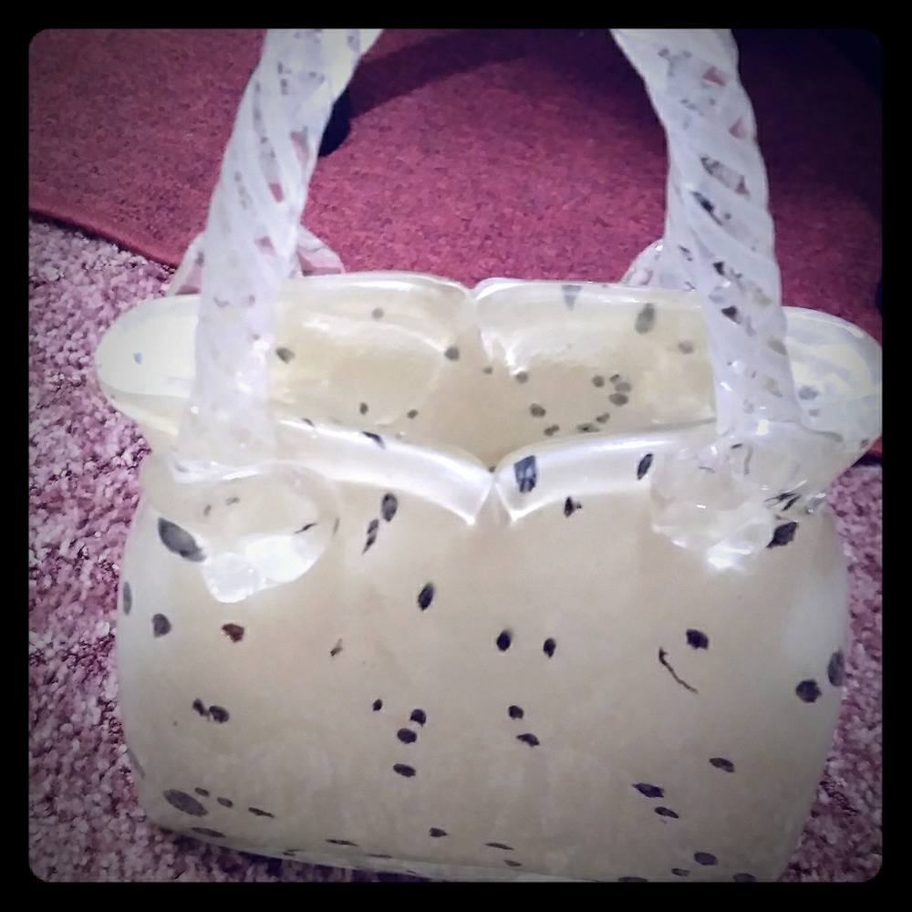 Hand blown glass purse